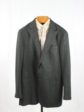HICKEY FREEMAN Marin Dark Grey Wool Sport Coat Blazer Jacket, Size 42L